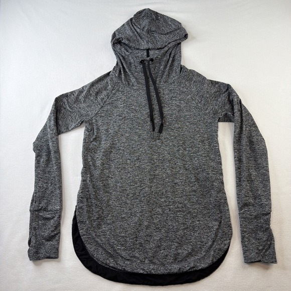 Athleta Tops - Athleta Womens XS Gray Hooded Pullover Top Long Sleeve Heathered Activewear